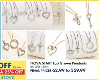 Boscov's Nova star lab grown pendants offer