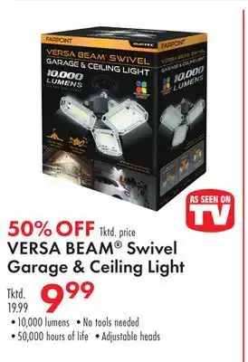 Boscov's Versa beam swivel garage & ceiling light offer