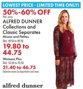 Boscov's Alfred dunner collections and classic separates offer