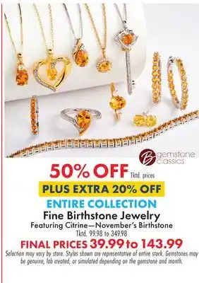 Boscov's Entire collection fine birthstone jewelry offer