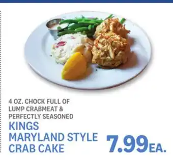 Kings Food Markets Kings maryland style crab cake offer