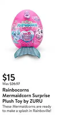 Walmart Rainbocorns mermaidcorn surprise plush toy by zuru offer