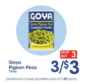 Price Rite Goya pigeon peas offer