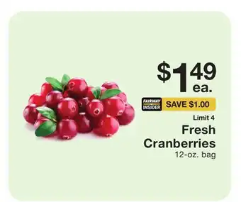 Fairway Store Market Fresh cranberries offer
