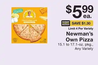Fairway Store Market Newman's own pizza offer