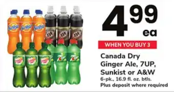 ACME Canada dry ginger ale, 7up, sunkist or a & w offer