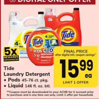 ACME Tide laundry detergent offer