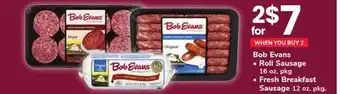 ACME Bob evans roll sausage 16 oz. pkg, fresh breakfast sausage 12 oz. pkg offer
