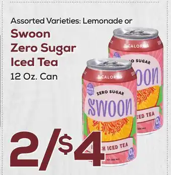 DeCicco & Sons Swoon zero sugar iced tea offer