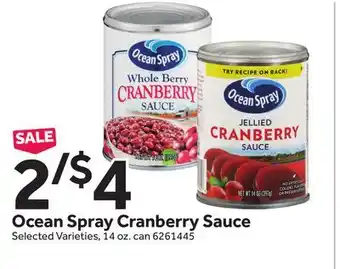 Stop&Shop Ocean spray cranberry sauce offer