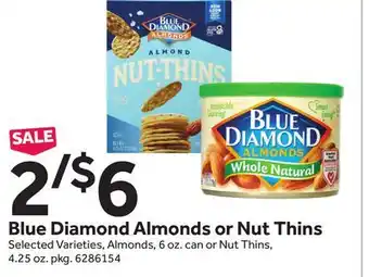 Stop&Shop Blue diamond almonds or nut thins offer