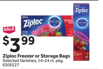 Stop&Shop Ziploc freezer or storage bags offer