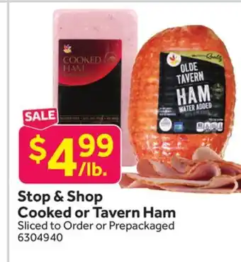 Stop&Shop Stop & shop cooked or tavern ham offer