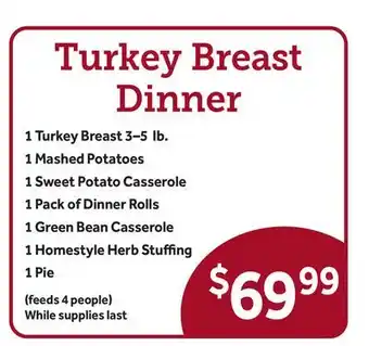 Stop&Shop Turkey breast dinner offer