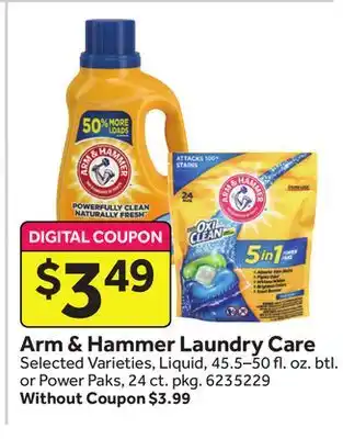 Stop&Shop Arm & hammer laundry care offer
