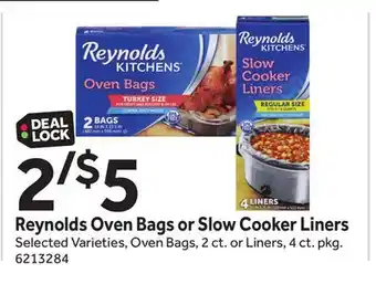 Stop&Shop Reynolds oven bags or slow cooker liners offer