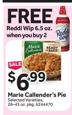 Stop&Shop Marie callender's pie offer