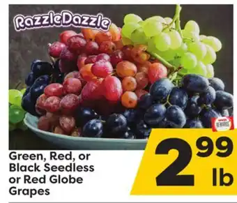 Weis Markets Green, red, or black seedless or red globe grapes offer
