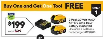 Lowe's 2-pack 20-volt maxf xr 5.0-amp-hour battery starter kit offer