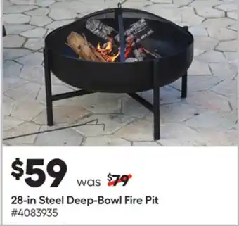 Lowe's 28-in steel deep-bowl fire pit offer