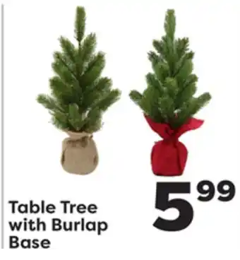 Weis Markets Table tree with burlap base offer