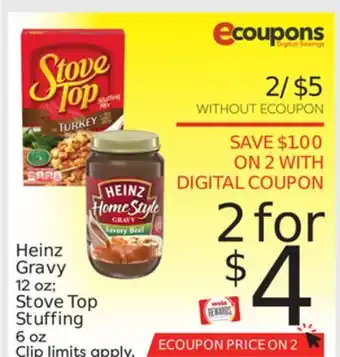 Weis Markets Heinz gravy 12 oz stove top stuffing 6 oz offer