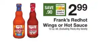 The Fresh Grocer Redhot wings or hot sauce offer