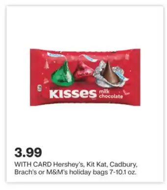 CVS Hershey's, kit kat, cadbury, brach's or m & m' s holiday bags 7-10.1 oz offer