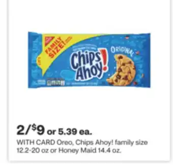 CVS Nabisco oreo, chips ahoy! family size 12.2-20 oz or honey maid 14.4 oz offer