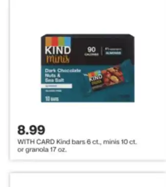 CVS Kind bars 6 ct., minis 10 ct. or granola 17 oz offer