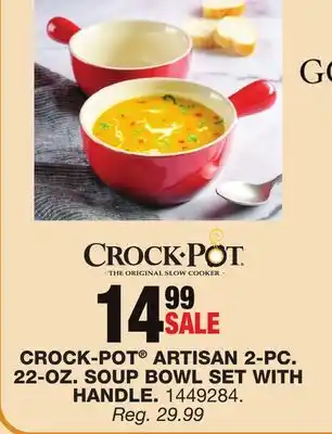 Blain's Farm & Fleet Crock-pot artisan 2-pc. 22-oz. soup bowl set with handle offer
