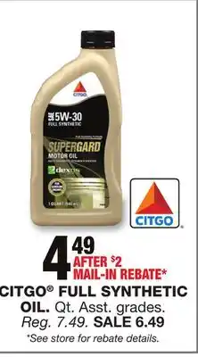 Blain's Farm & Fleet Citgo full synthetic oil offer