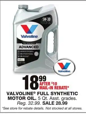 Blain's Farm & Fleet Valvoline full synthetic motor oil offer