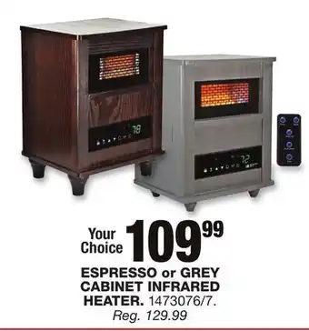 Blain's Farm & Fleet Espresso or grey cabinet infrared heater offer