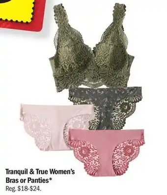 Meijer Tranquil & true women's bras & panties offer