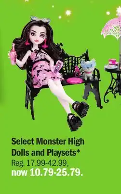 Meijer Select monster high dolls and playsets offer