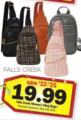 Meijer Falls creek women's sling bags offer