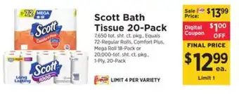 ShopRite Bath tissue 20-pack offer
