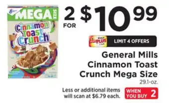 ShopRite Cinnamon toast crunch mega size offer