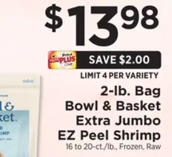 ShopRite 2-lb. bag extra jumbo ez peel shrimp offer