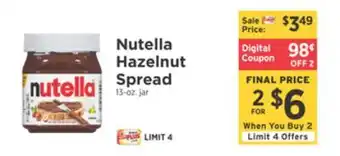 ShopRite Hazelnut spread offer