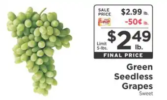 ShopRite Green seedless grapes offer
