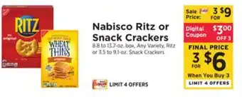 ShopRite Ritz or snack crackers offer
