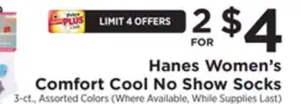 ShopRite Women's comfort cool no show socks offer