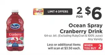 ShopRite Cranberry drink offer