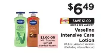 ShopRite Intensive care lotion offer