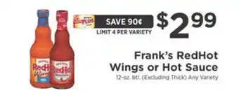 ShopRite Redhot wings or hot sauce offer