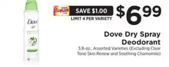 ShopRite Dry spray deodorant offer