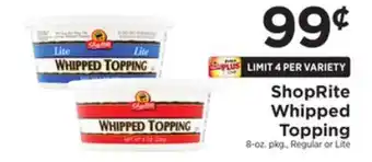ShopRite Whipped topping offer