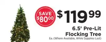 ShopRite 6.5' pre-lit flocking tree offer